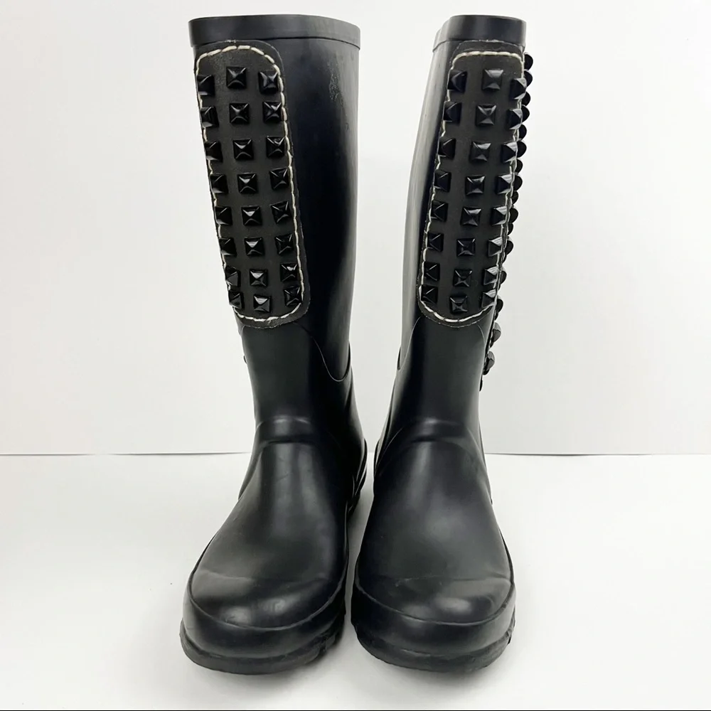 BcbgMaxazria Studded Black‎ Rain Boots Size 6